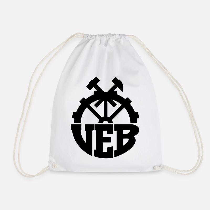 VEB Logo - Abzeichen der DDR (Farbe änderbar) - Turnbeutel - Weiß