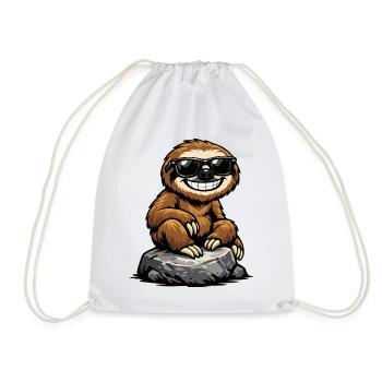 Sonnen-Sloth auf Felsen - Turnbeutel - Weiß - Vorne