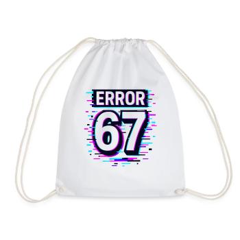 Idée de cadeau Error 67 Six Seven Glitch Cyber Meme - Sac de sport léger - blanc - Devant