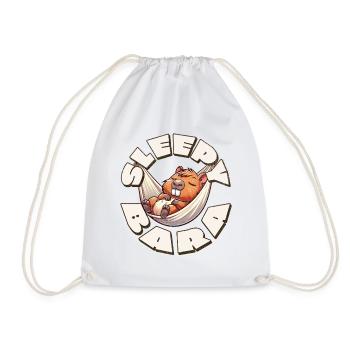 Capybara Sleepy Bara - Drawstring Bag - white - Front