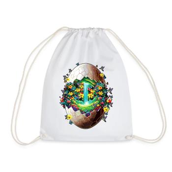 Eostre Spring Moon Happy Easter Ostara Blessings - Drawstring Bag - white - Front