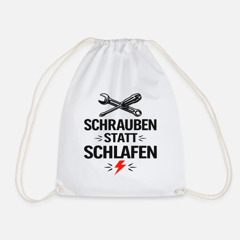 Schrauben statt Schlafen - Turnbeutel - Weiß