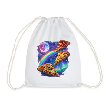 Kosmische Regenbogenpizza All - Turnbeutel - Weiß - Vorne