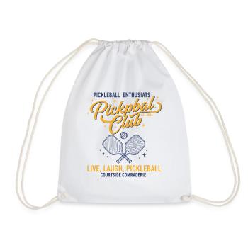 Pickleball player pickle ball love pickleball live - Drawstring Bag - white - Front