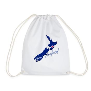 Carte avec le drapeau de la Nouvelle-Zélande - Sac de sport léger - blanc - Devant