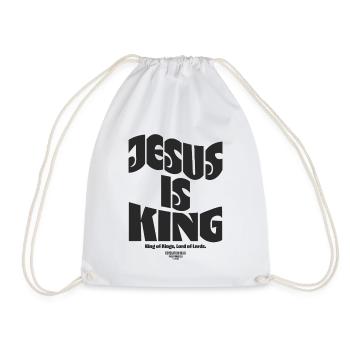 Jesus Is King Christian Bible Verse Faith - Drawstring Bag - white - Front