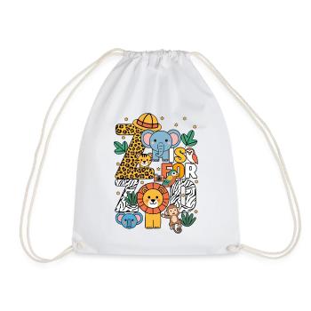 Z Is For Zoo Animals Zoo Party Jungle Zoo Birthday - Drawstring Bag - white - Front