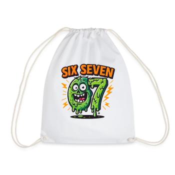 Six Seven 67 Zombie Horror Humor Italian Brainrot - Drawstring Bag - white - Front
