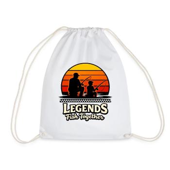 Les légendes pêchent ensemble en pêchant - Sac de sport léger - blanc - Devant