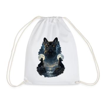 Frenchie Bouledogue Français Deux Lunes - Sac de sport léger - blanc - Devant