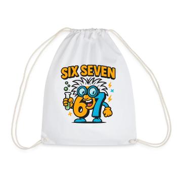 Six Seven 67 Idée de cadeau pour nerds sur l’humour scientifique - Sac de sport léger - blanc - Devant