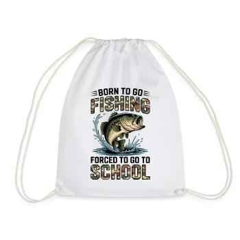 Fishing Angler Boy Fishing Fishing Saying Kids - Drawstring Bag - white - Front