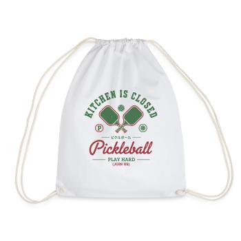 Pickleball Kitchen Is Closed Play Hard Player - Drawstring Bag - white - Front