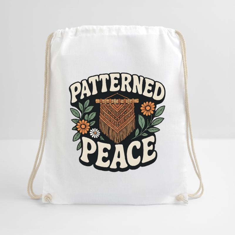 Patterned Calm | Macrame Boho Drawstring Bag