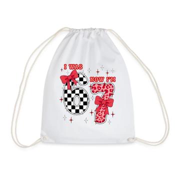 7th Birthday Girl Shirt I was 6 Now I’m Seven 7  - Sac de sport léger - blanc - Devant