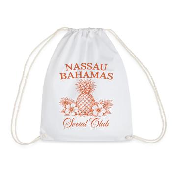 Nassau Bahamas Social Club - Drawstring Bag - white - Front