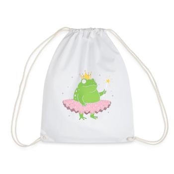 Princesse grenouille en tutu rose - Sac de sport léger - blanc - Devant