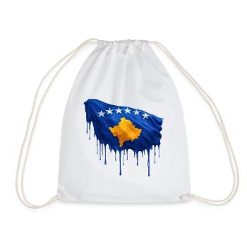 Kosovarische Flagge bunte Farbe - Turnbeutel - Weiß - Vorne