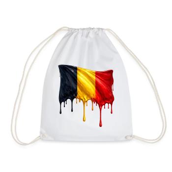 Belgian flag in bright colours - Drawstring Bag - white - Front