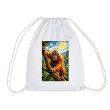 Orang-Utan Sternennacht Stil - Turnbeutel - Weiß - Vorne