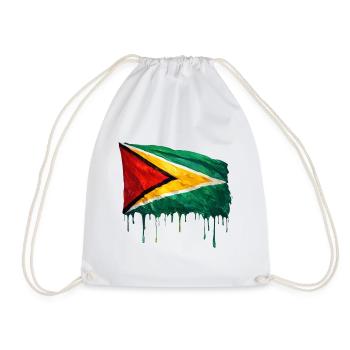 Guyana Flagge Tropfenkunst - Turnbeutel - Weiß - Vorne