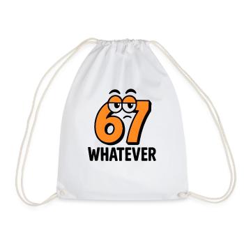 Six Seven Whatever Italian Brainrot Humor Meme - Drawstring Bag - white - Front