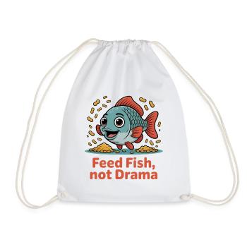 Füttern Sie Fische und kein Drama Aquarienliebhaber Geschenk - Turnbeutel - Weiß - Vorne