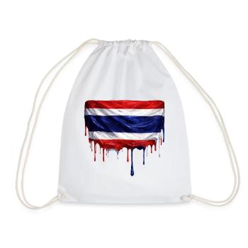 Dripping Taiwan Flag - Drawstring Bag - white - Front