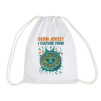 Cultivating germ jokes | Microbiology Humor - Drawstring Bag - white - Front