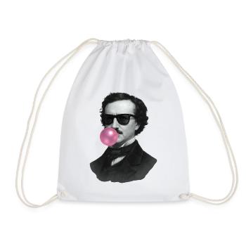 Edgar Allan Poe avec du chewing-gum et des lunettes de soleil - Sac de sport léger - blanc - Devant