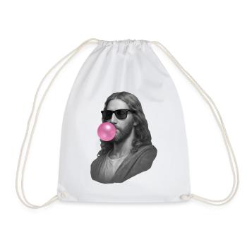 Jesus Christ mit Kaugummi und Sonnenbrille - Turnbeutel - Weiß - Vorne