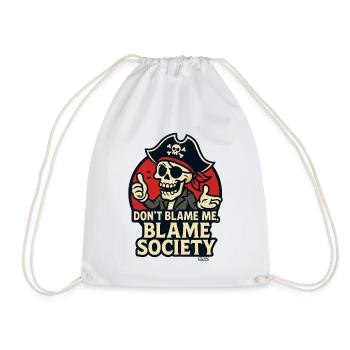 Pirate skull with saying - Drawstring Bag - white - Front