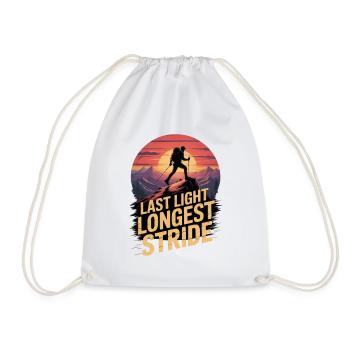 Last Light Longest Stride Hiking Sunset - Drawstring Bag - white - Front