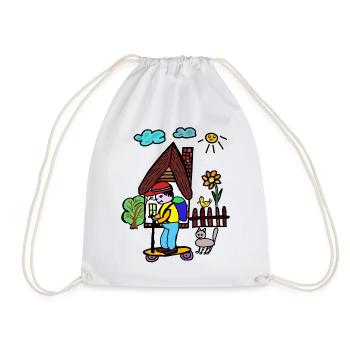 Maison Skateboarder Jardin de Fleurs Enfants - Sac de sport léger - blanc - Devant