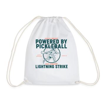 Pickleball Powered By Pickleball Lightning Strike - Drawstring Bag - white - Front