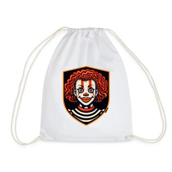 Harlekin-Wut-Schildclown - Turnbeutel - Weiß - Vorne
