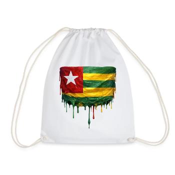 Togo Flagge Tropfenkunst - Turnbeutel - Weiß - Vorne