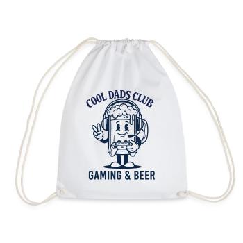 Gamer Dad Shirt Gaming Beer Dad Gift - Drawstring Bag - white - Front