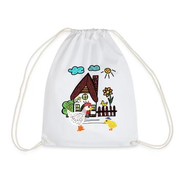 Farm Chicken Chick Chickens Kids - Drawstring Bag - white - Front
