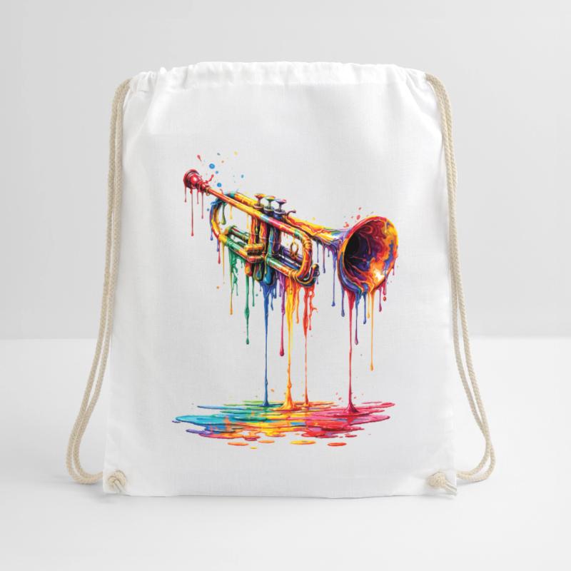 Trumpet mit tropfender Farbe Turnbeutel