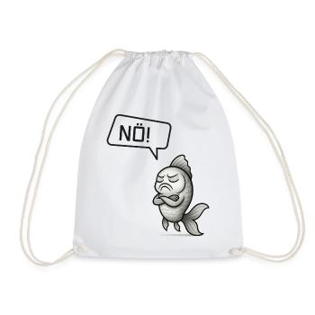 Sturer Fisch sagt NÖ! – Witziges Design - Turnbeutel - Weiß - Vorne