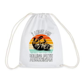 Funny Abyssinian Cat - Drawstring Bag - white - Front
