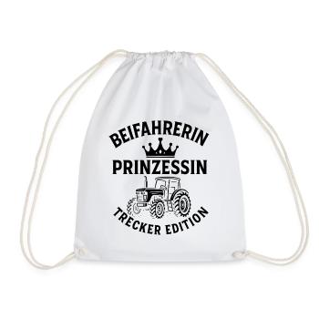 Beifahrerin Prinzessin Trecker Edition lustig SW - Turnbeutel - Weiß - Vorne
