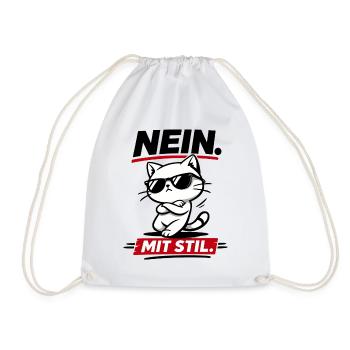 Coole Katze mit Stil lustig für Katzenfans - Turnbeutel - Weiß - Vorne