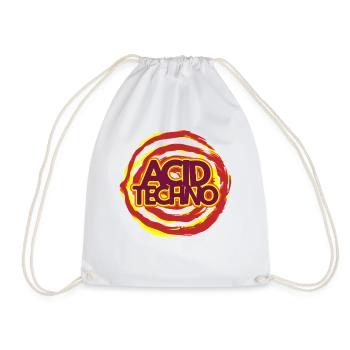 Acid Techno Neon Logo - Drawstring Bag - white - Front
