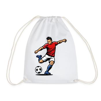 Joueur de football en pleine action - Sac de sport léger - blanc - Devant