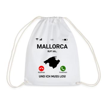 Mallorca Ruft An Urlaub Outfit Reise Malle Idee - Turnbeutel - Weiß - Vorne