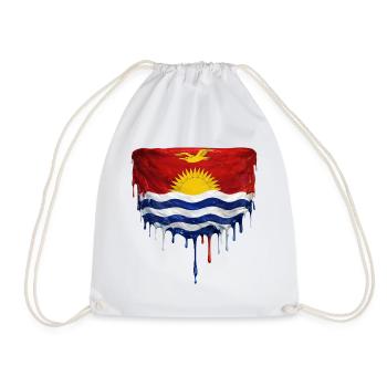 Dripping Kiribati flag - Drawstring Bag - white - Front