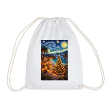 Christmas in Summer Starry Night - Drawstring Bag - white - Front