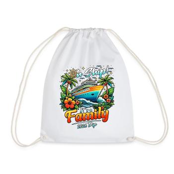 Family Trip 2026 Cruise Cruising - Drawstring Bag - white - Front